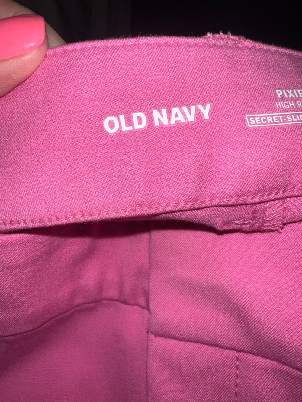 Old Navy high waisted secret slim pockets Pink pixie pants - Picture 4 of 5